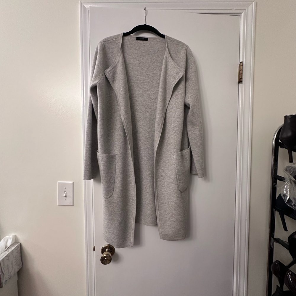 J.Crew Gray Merino Wool Blend Sweater Coat — Size XS